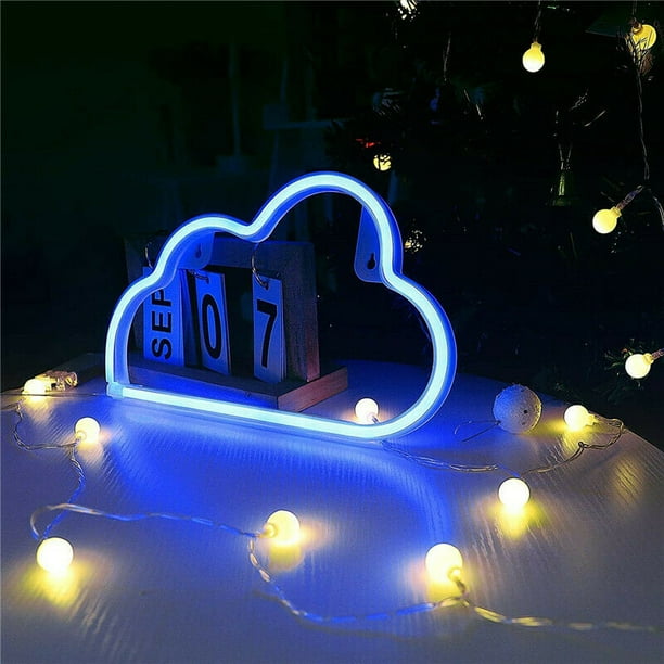 LED Neon Sign Lamp Battery USB Powered Night Light Xmas Wedding Room Wall Decor 